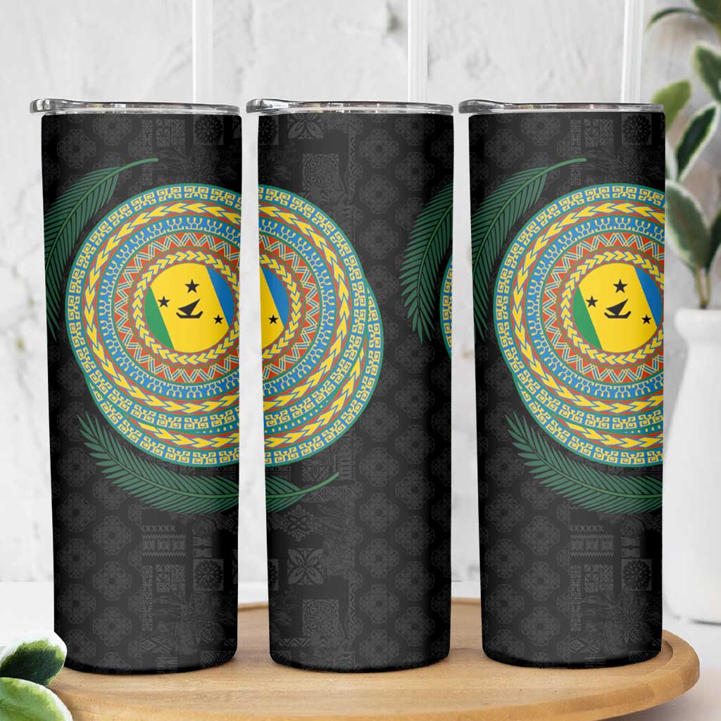 Malampa Tribal Tattoo with Namele Leaves Skinny Tumbler LT03 - Polynesian Pride