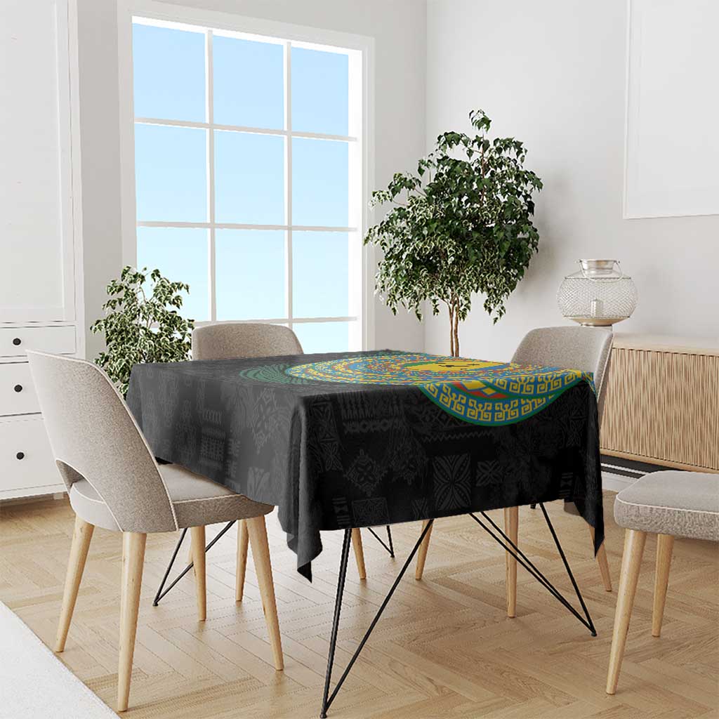 Malampa Tribal Tattoo with Namele Leaves Tablecloth