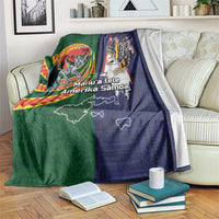 Manuʻa Islands and American Samoa Together Blanket Rooster and Eagle Mascot National Map and Flag Style