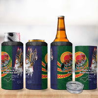 Manuʻa Islands and American Samoa Together 4 in 1 Can Cooler Tumbler Rooster and Eagle Mascot National Map and Flag Style LT03 - Polynesian Pride