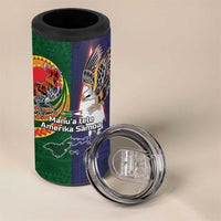 Manuʻa Islands and American Samoa Together 4 in 1 Can Cooler Tumbler Rooster and Eagle Mascot National Map and Flag Style LT03 - Polynesian Pride