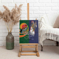 Manuʻa Islands and American Samoa Together Canvas Wall Art Rooster and Eagle Mascot National Map and Flag Style LT03 - Polynesian Pride
