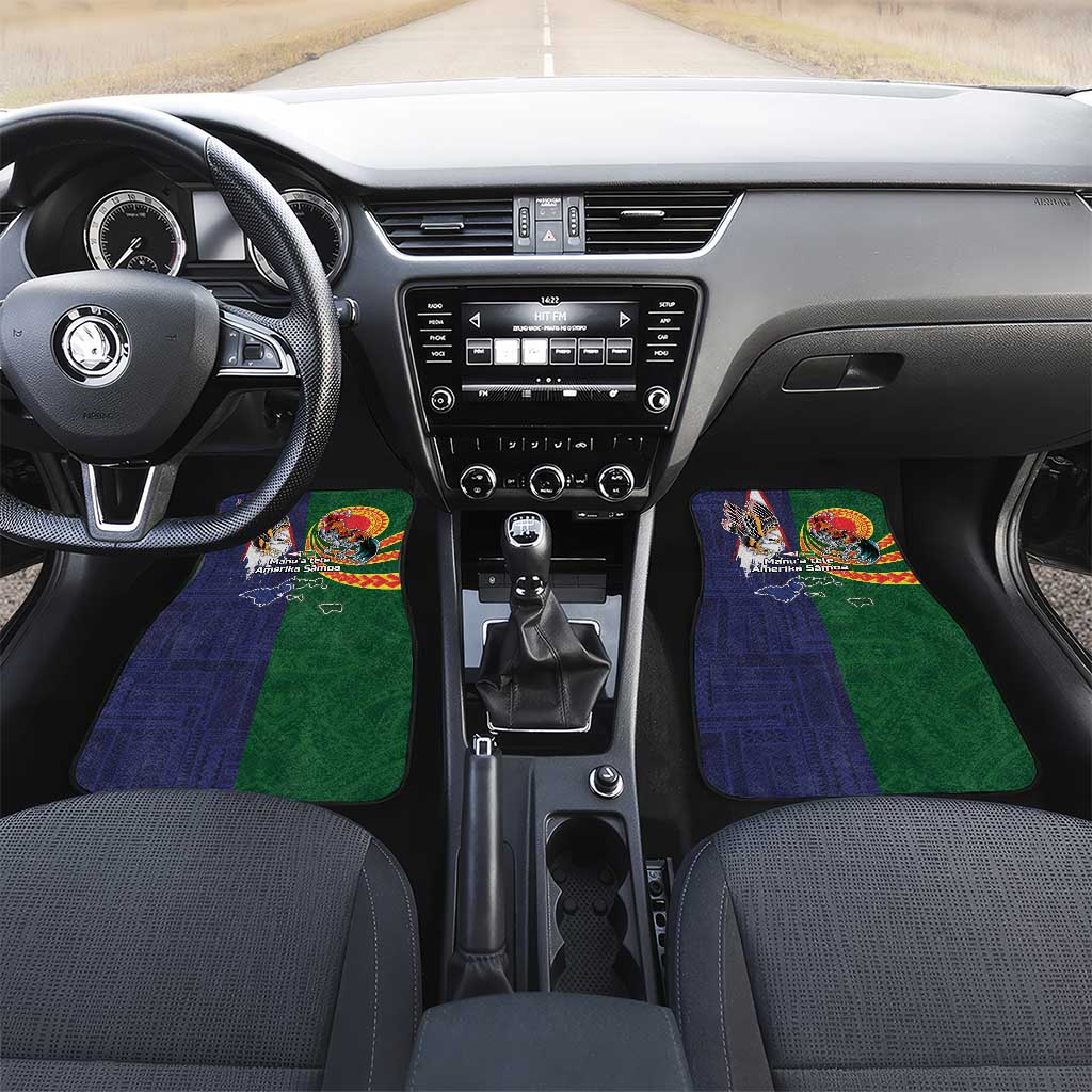 Manuʻa Islands and American Samoa Together Car Mats Rooster and Eagle Mascot National Map and Flag Style