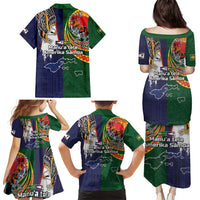 Manuʻa Islands and American Samoa Together Family Matching Puletasi and Hawaiian Shirt Rooster and Eagle Mascot National Map and Flag Style LT03 - Polynesian Pride
