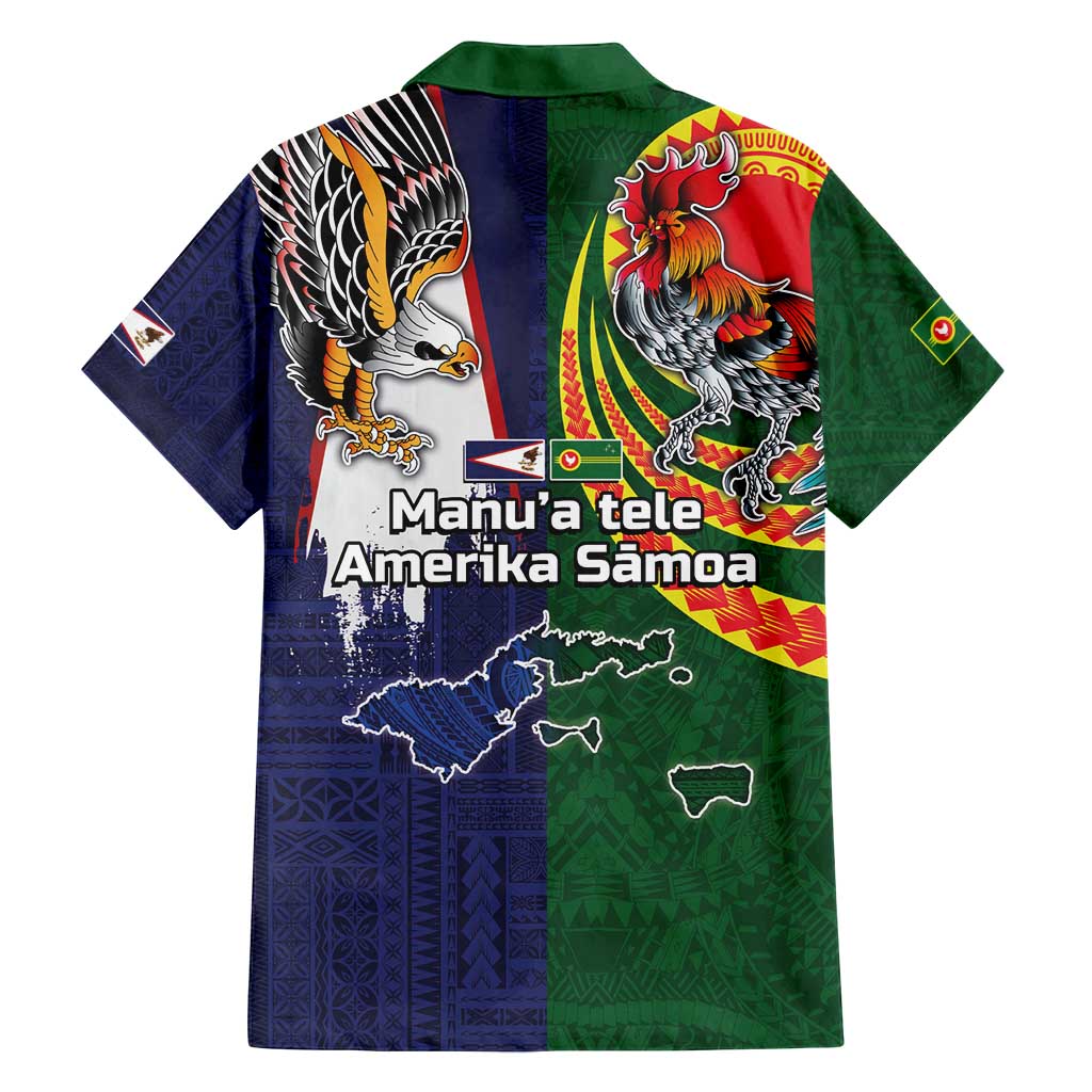 Manuʻa Islands and American Samoa Together Family Matching Tank Maxi Dress and Hawaiian Shirt Rooster and Eagle Mascot National Map and Flag Style LT03 - Polynesian Pride