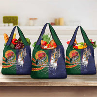 Manuʻa Islands and American Samoa Together Grocery Bag Rooster and Eagle Mascot National Map and Flag Style
