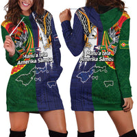 Manuʻa Islands and American Samoa Together Hoodie Dress Rooster and Eagle Mascot National Map and Flag Style LT03 - Polynesian Pride