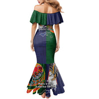 Manuʻa Islands and American Samoa Together Mermaid Dress Rooster and Eagle Mascot National Map and Flag Style LT03 - Polynesian Pride