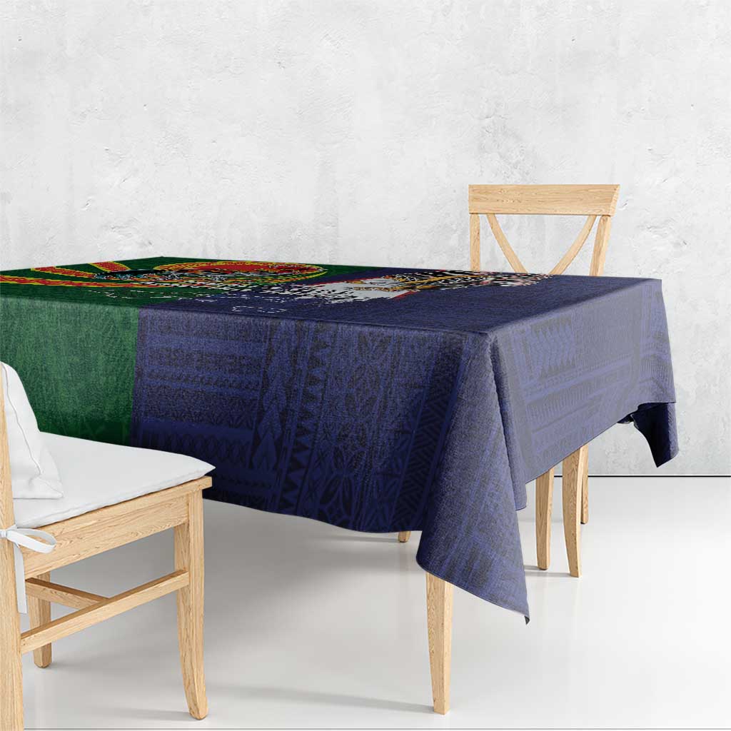 Manuʻa Islands and American Samoa Together Tablecloth Rooster and Eagle Mascot National Map and Flag Style