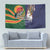 Manuʻa Islands and American Samoa Together Tapestry Rooster and Eagle Mascot National Map and Flag Style