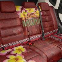 Aloha Plumeria Flowers Back Car Seat Cover With Hawaiian Style Tapa Tribal LT03 - Polynesian Pride