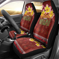 Aloha Plumeria Flowers Car Seat Cover With Hawaiian Style Tapa Tribal LT03 - Polynesian Pride