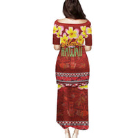 Aloha Plumeria Flowers Family Matching Puletasi and Hawaiian Shirt With Hawaiian Style Tapa Tribal LT03 - Polynesian Pride