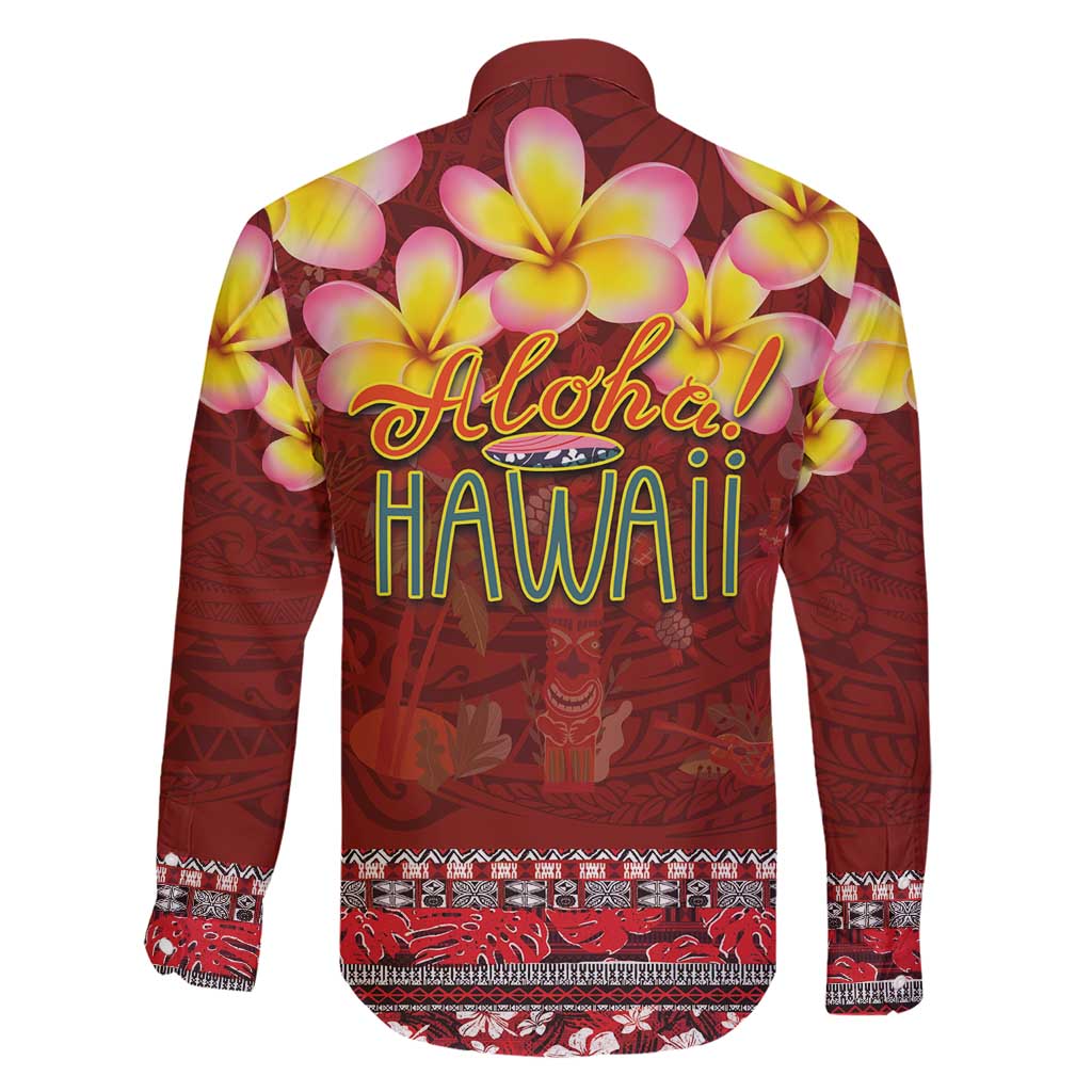 Aloha Plumeria Flowers Family Matching Short Sleeve Bodycon Dress and Hawaiian Shirt With Hawaiian Style Tapa Tribal