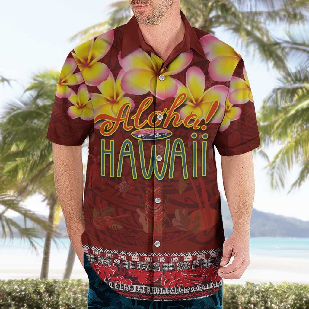 Aloha Plumeria Flowers Hawaiian Shirt With Hawaiian Style Tapa Tribal LT03 - Polynesian Pride