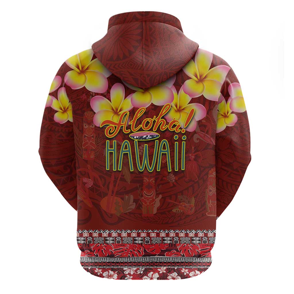 Aloha Plumeria Flowers Hoodie With Hawaiian Style Tapa Tribal LT03 - Polynesian Pride