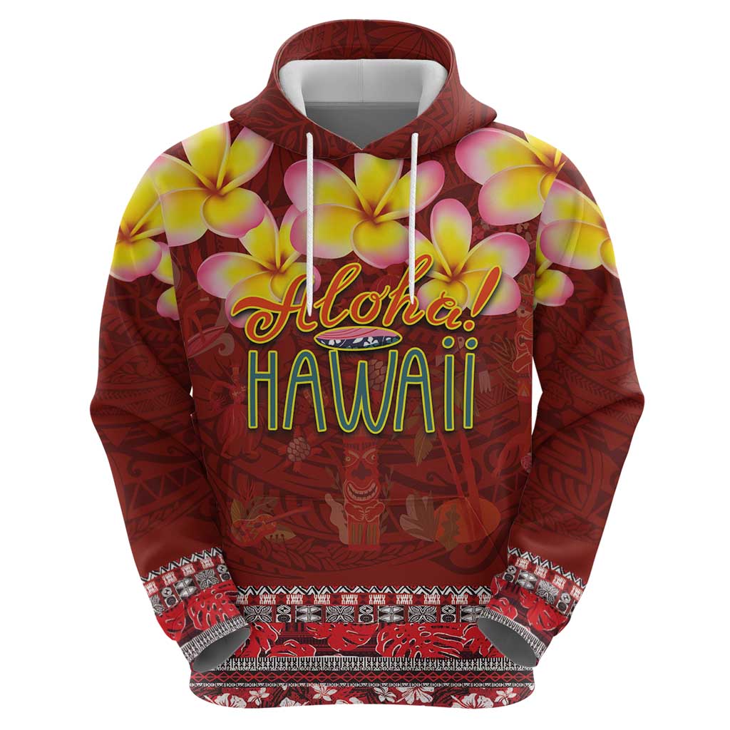 Aloha Plumeria Flowers Hoodie With Hawaiian Style Tapa Tribal LT03 - Polynesian Pride