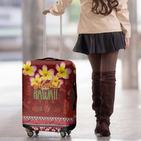 Aloha Plumeria Flowers Luggage Cover With Hawaiian Style Tapa Tribal LT03 - Polynesian Pride