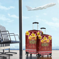 Aloha Plumeria Flowers Luggage Cover With Hawaiian Style Tapa Tribal LT03 - Polynesian Pride