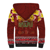 Aloha Plumeria Flowers Sherpa Hoodie With Hawaiian Style Tapa Tribal LT03 - Polynesian Pride