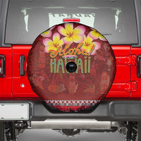 Aloha Plumeria Flowers Spare Tire Cover With Hawaiian Style Tapa Tribal LT03 - Polynesian Pride