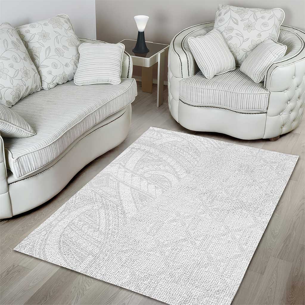 Niue White Sunday Area Rug Hiapo Tribal Art Tattoos - Polynesian Pride