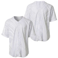 Niue White Sunday Baseball Jersey Hiapo Tribal Art Tattoos - Polynesian Pride