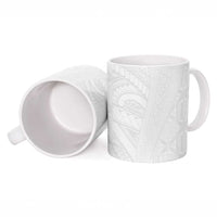 Niue White Sunday Ceramic Mug Hiapo Tribal Art Tattoos - Polynesian Pride