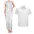 Niue White Sunday Couples Matching Tank Maxi Dress and Hawaiian Shirt Hiapo Tribal Art Tattoos - Polynesian Pride