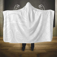 Niue White Sunday Hooded Blanket Hiapo Tribal Art Tattoos - Polynesian Pride