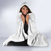 Niue White Sunday Hooded Blanket Hiapo Tribal Art Tattoos - Polynesian Pride