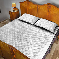 Niue White Sunday Quilt Bed Set Hiapo Tribal Art Tattoos - Polynesian Pride