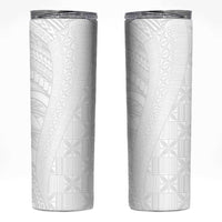Niue White Sunday Skinny Tumbler Hiapo Tribal Art Tattoos LT03 White - Polynesian Pride
