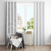 Niue White Sunday Window Curtain Hiapo Tribal Art Tattoos - Polynesian Pride