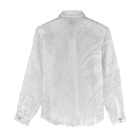 Niue White Sunday Women Casual Shirt Hiapo Tribal Art Tattoos LT03 - Polynesian Pride