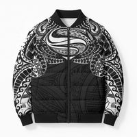 Super Samoan Traditional Tribal Art Tattoos Bomber Puffer Jacket Black Color LT03 Unisex Black - Polynesian Pride