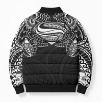 Super Samoan Traditional Tribal Art Tattoos Bomber Puffer Jacket Black Color LT03 - Polynesian Pride