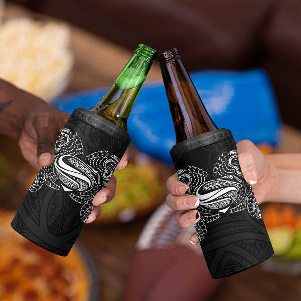 Super Samoan Traditional Tribal Art Tattoos 4 in 1 Can Cooler Tumbler Black Color LT03 - Polynesian Pride