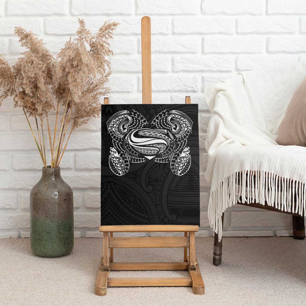 Super Samoan Traditional Tribal Art Tattoos Canvas Wall Art Black Color - Polynesian Pride