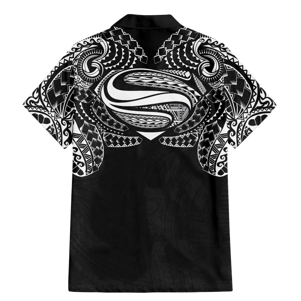 Super Samoan Traditional Tribal Art Tattoos Family Matching Mermaid Dress and Hawaiian Shirt Black Color LT03 - Polynesian Pride