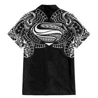 Super Samoan Traditional Tribal Art Tattoos Family Matching Mermaid Dress and Hawaiian Shirt Black Color LT03 - Polynesian Pride
