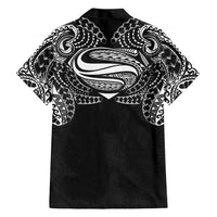 Super Samoan Traditional Tribal Art Tattoos Family Matching Short Sleeve Bodycon Dress and Hawaiian Shirt Black Color LT03 - Polynesian Pride