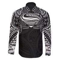 Super Samoan Traditional Tribal Art Tattoos Family Matching Short Sleeve Bodycon Dress and Hawaiian Shirt Black Color LT03 - Polynesian Pride
