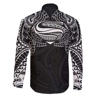Super Samoan Traditional Tribal Art Tattoos Family Matching Summer Maxi Dress and Hawaiian Shirt Black Color LT03 - Polynesian Pride