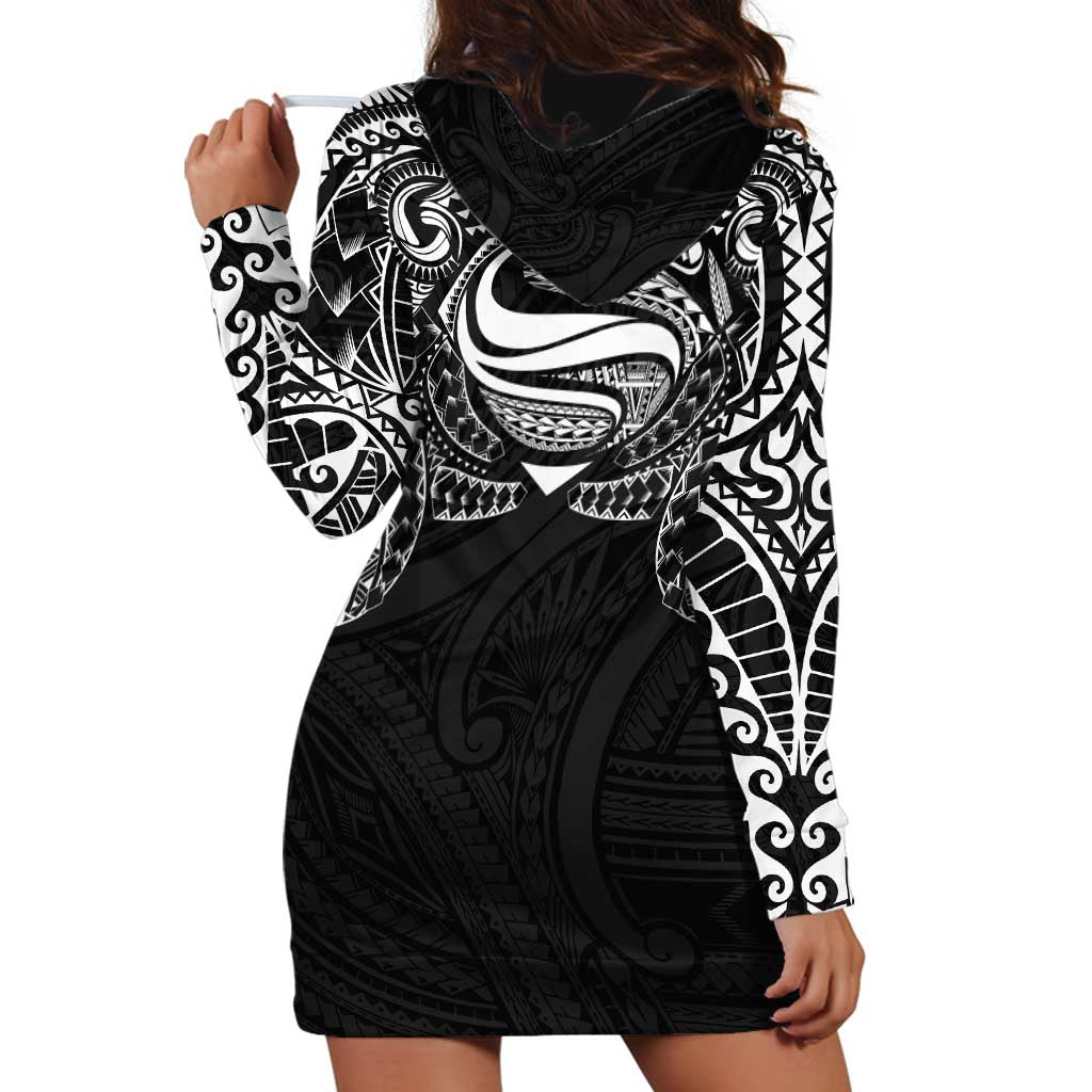 Super Samoan Traditional Tribal Art Tattoos Hoodie Dress Black Color LT03 - Polynesian Pride