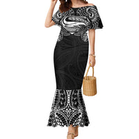 Super Samoan Traditional Tribal Art Tattoos Mermaid Dress Black Color LT03 Women Black - Polynesian Pride