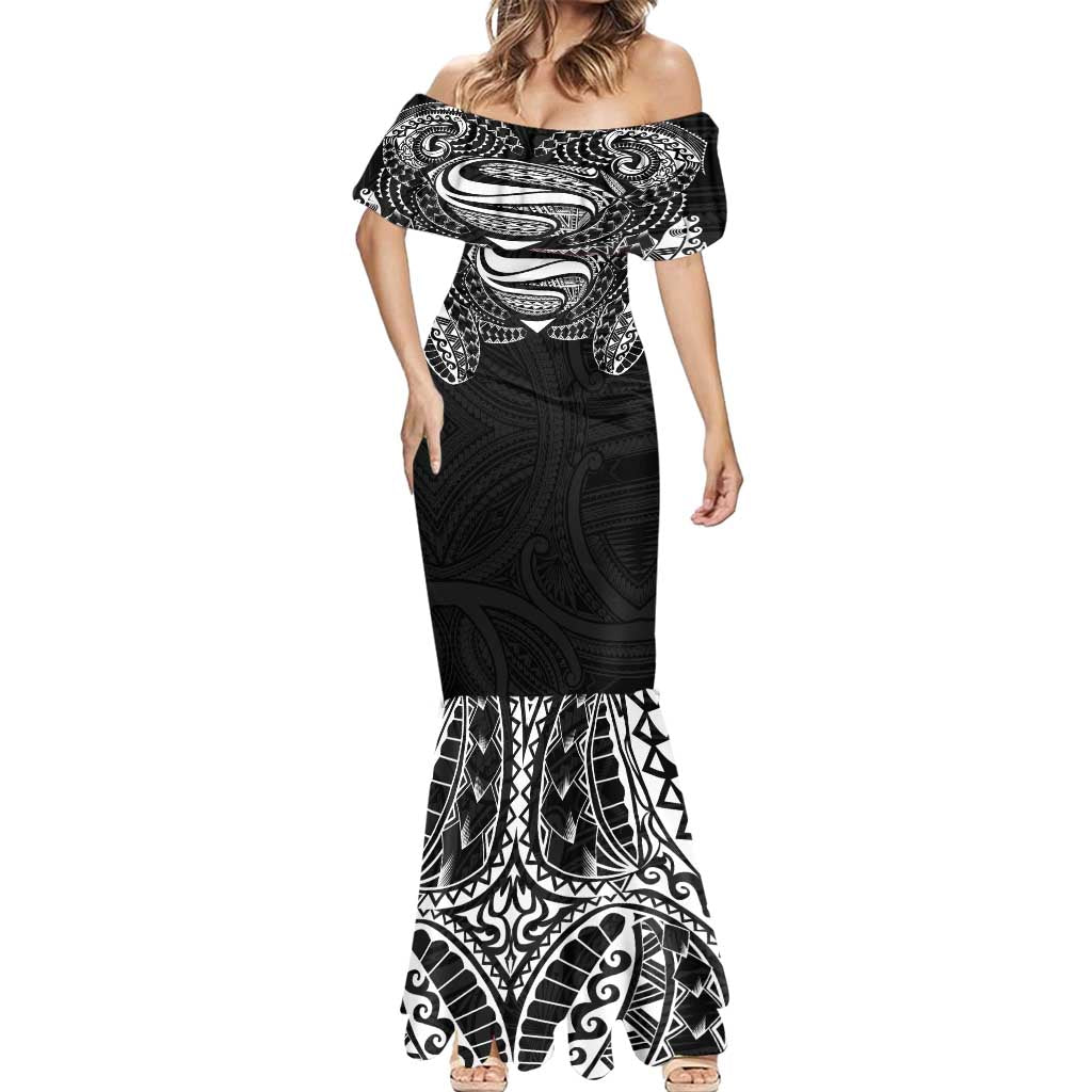 Super Samoan Traditional Tribal Art Tattoos Mermaid Dress Black Color LT03 - Polynesian Pride