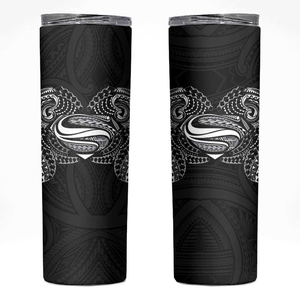 Super Samoan Traditional Tribal Art Tattoos Skinny Tumbler Black Color LT03 Black - Polynesian Pride