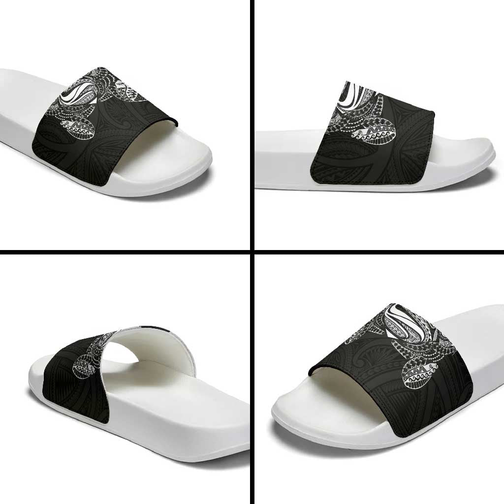 Super Samoan Traditional Tribal Art Tattoos Slide Sandals Black Color - Polynesian Pride