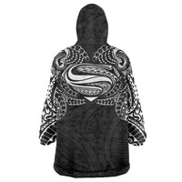 Super Samoan Traditional Tribal Art Tattoos Wearable Blanket Hoodie Black Color LT03 - Polynesian Pride